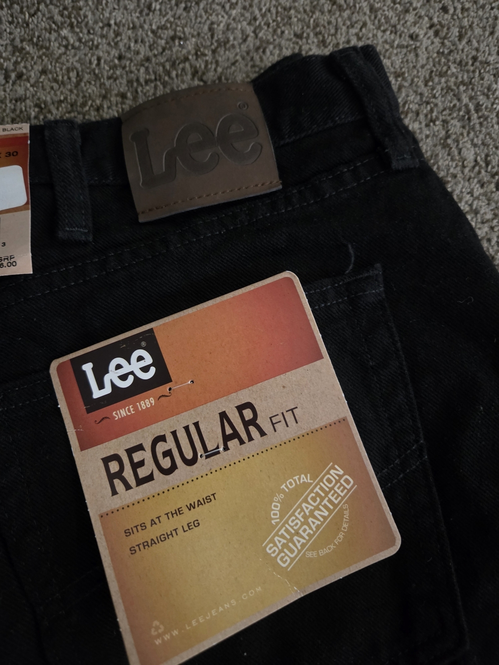 Lee Men’s Straight Jeans — Black